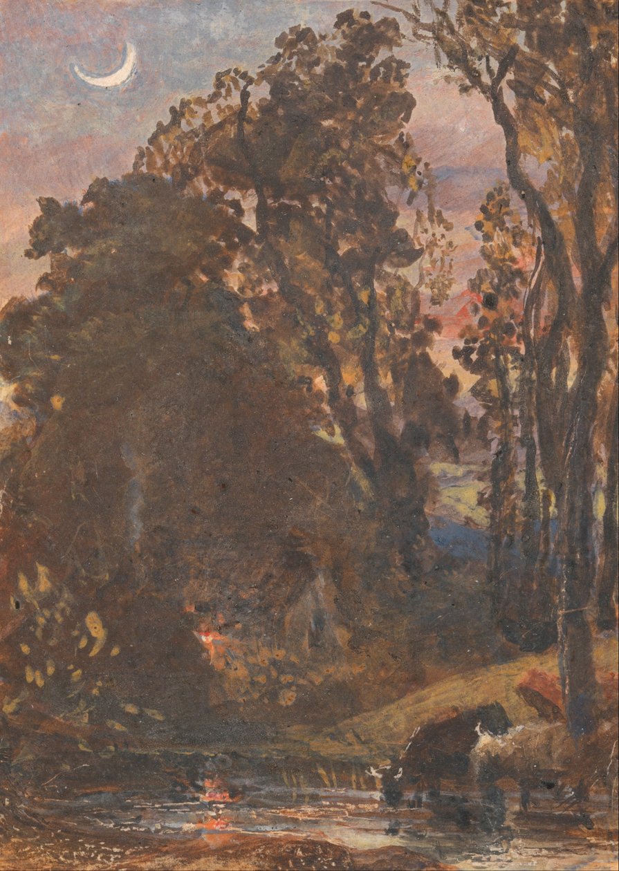 Evening, Cattle Watering av Samuel Palmer