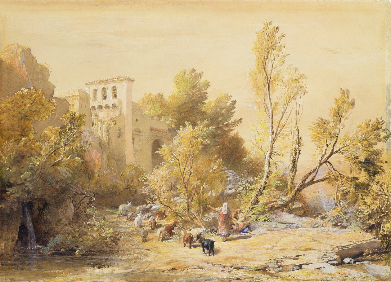 La Vocatella (toalett och kroppsfärg på papper) av Samuel Palmer