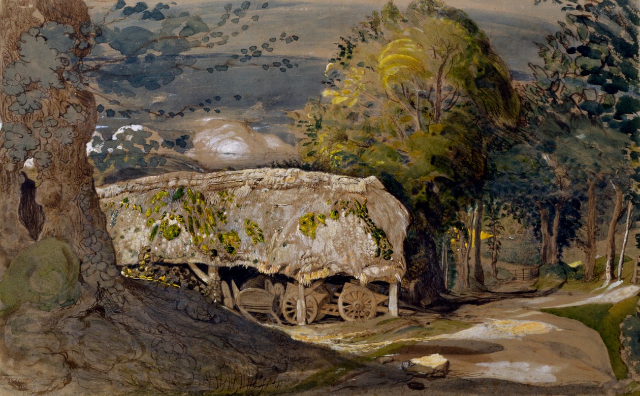 Landskap med en lada, Shoreham, Kent av Samuel Palmer