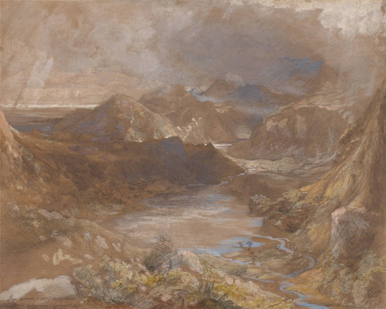 Llwyngwynedd and Part of Llyn-y-ddina Between Capel Curig and Beddegelert, North Wales av Samuel Palmer