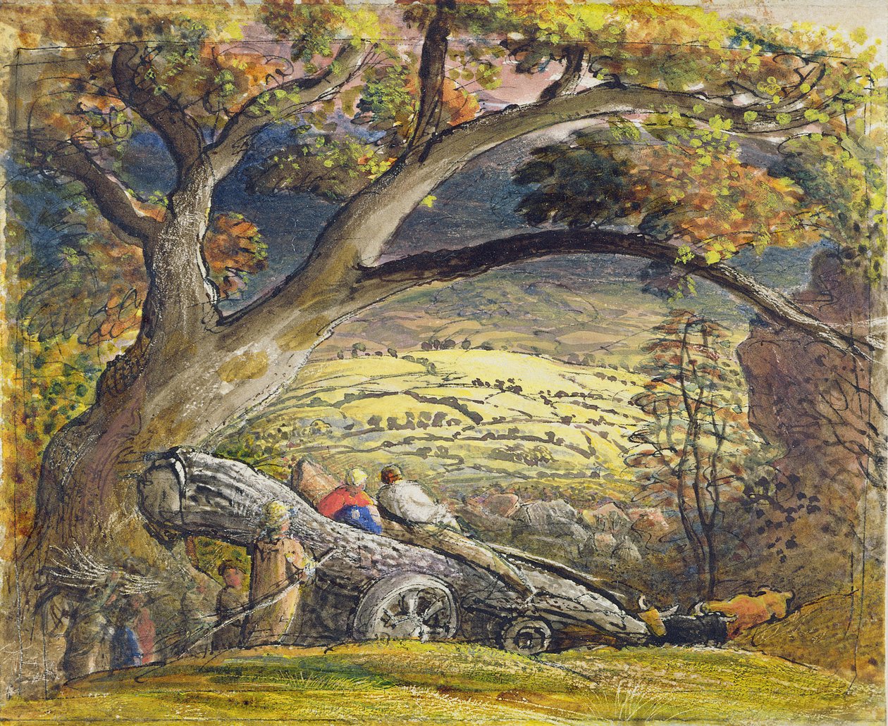 The Timber Wain, ca 1833-34 (wc und gouache på papper) av Samuel Palmer