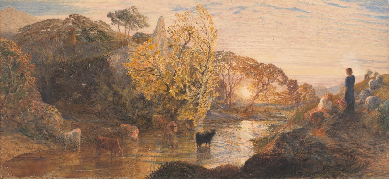 Tintern Abbey at Sunset av Samuel Palmer