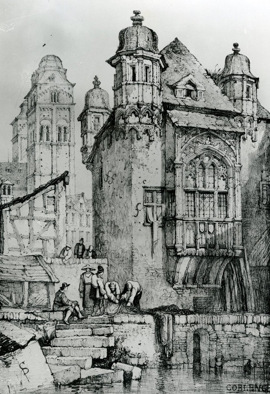 Coblence från Sketches in Flanders and Germany, 1833 av Samuel Prout