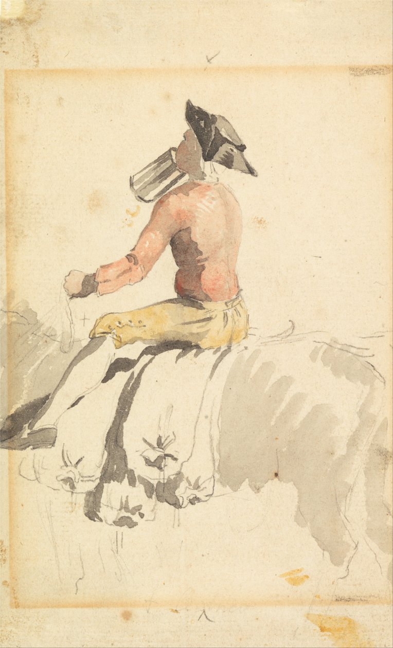 A Groom on Horseback, Drinking av Samuel Scott