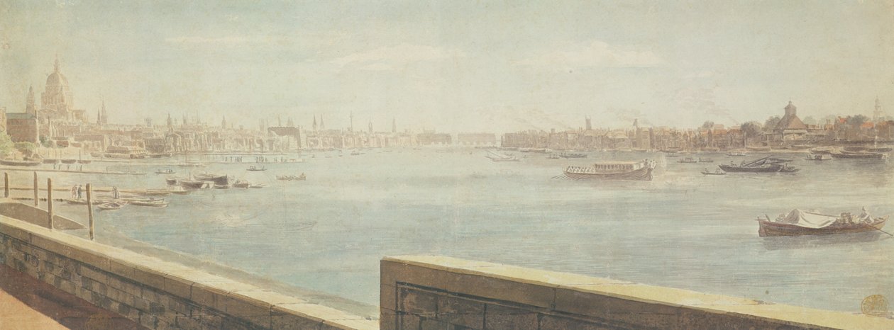 Utsikt över Themsen, London av Samuel Scott