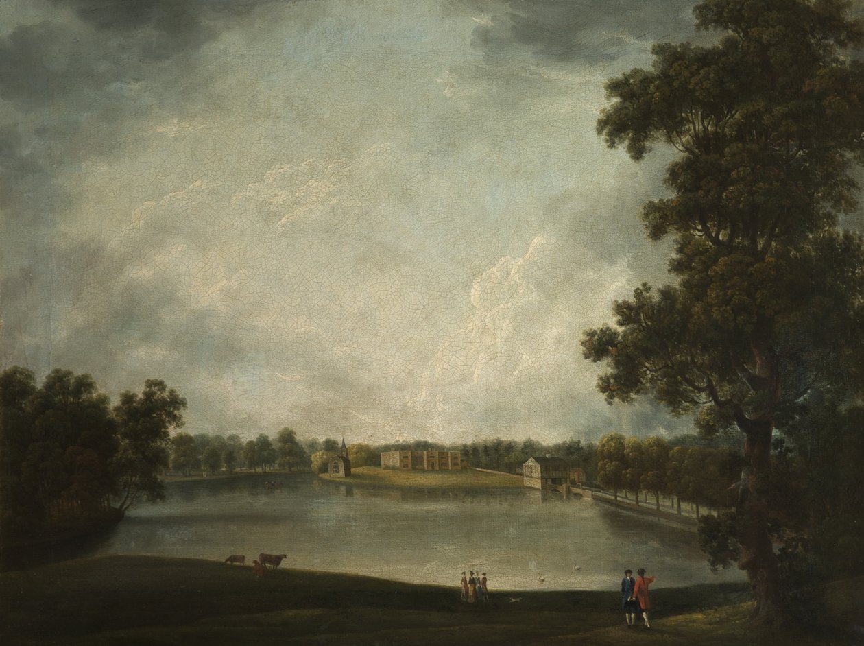 Utsikt över den gamla hallen, Tabley, Cheshire av Samuel Stringer