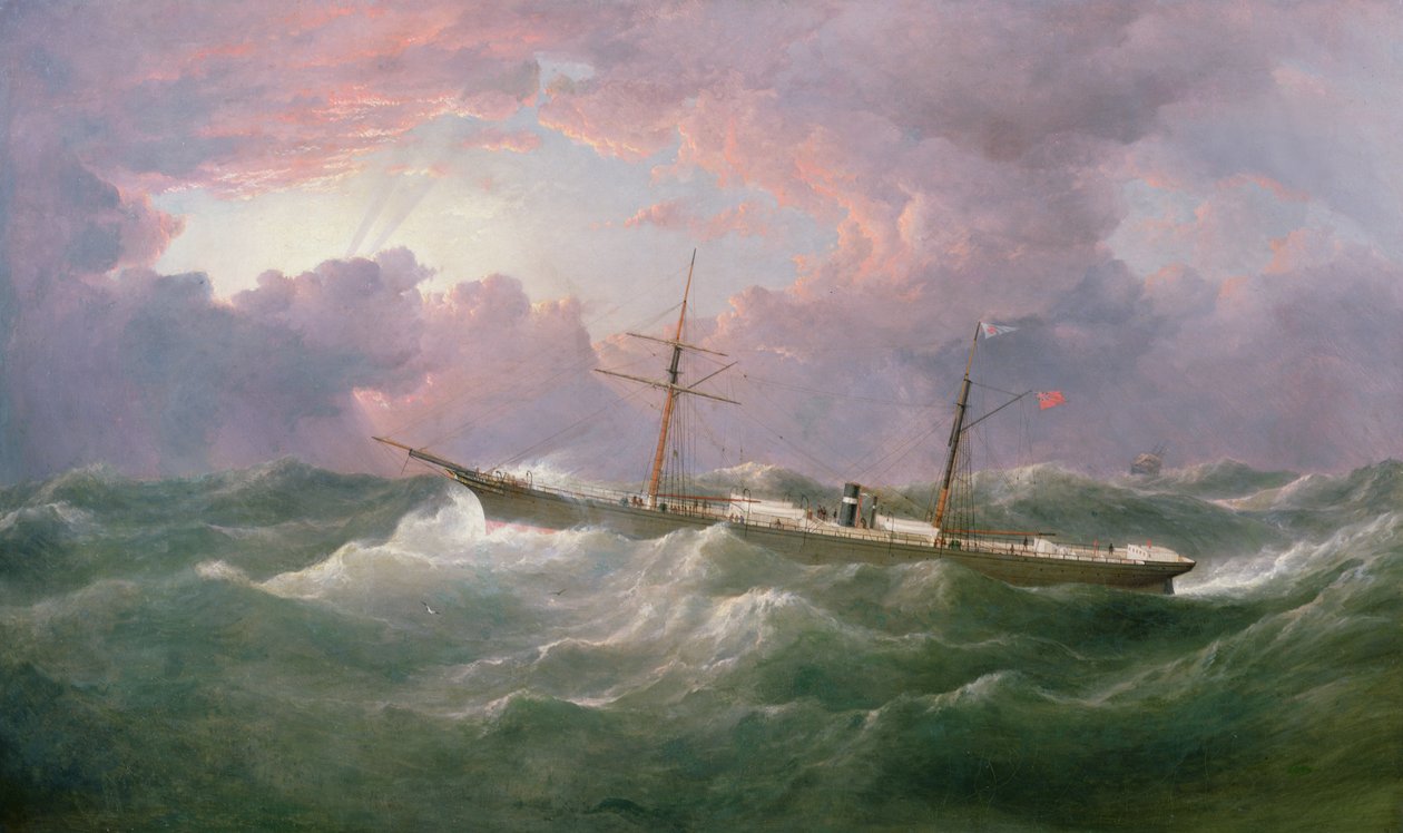 Porträtt av "Isis", ett ång- och segelskepp av Samuel Walters