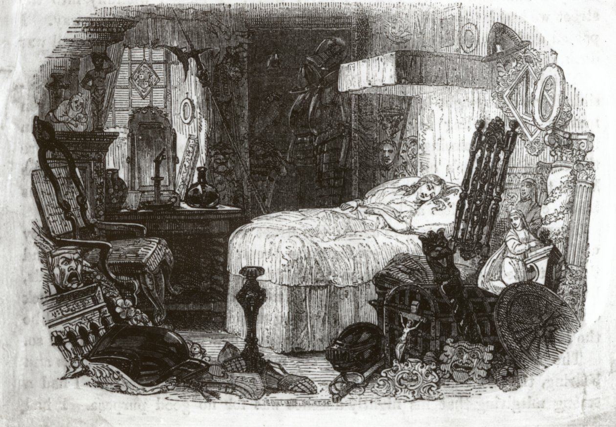 Lilla Nell - det vackra barnet i hennes milda slummer, 1840-41 av Samuel Williams