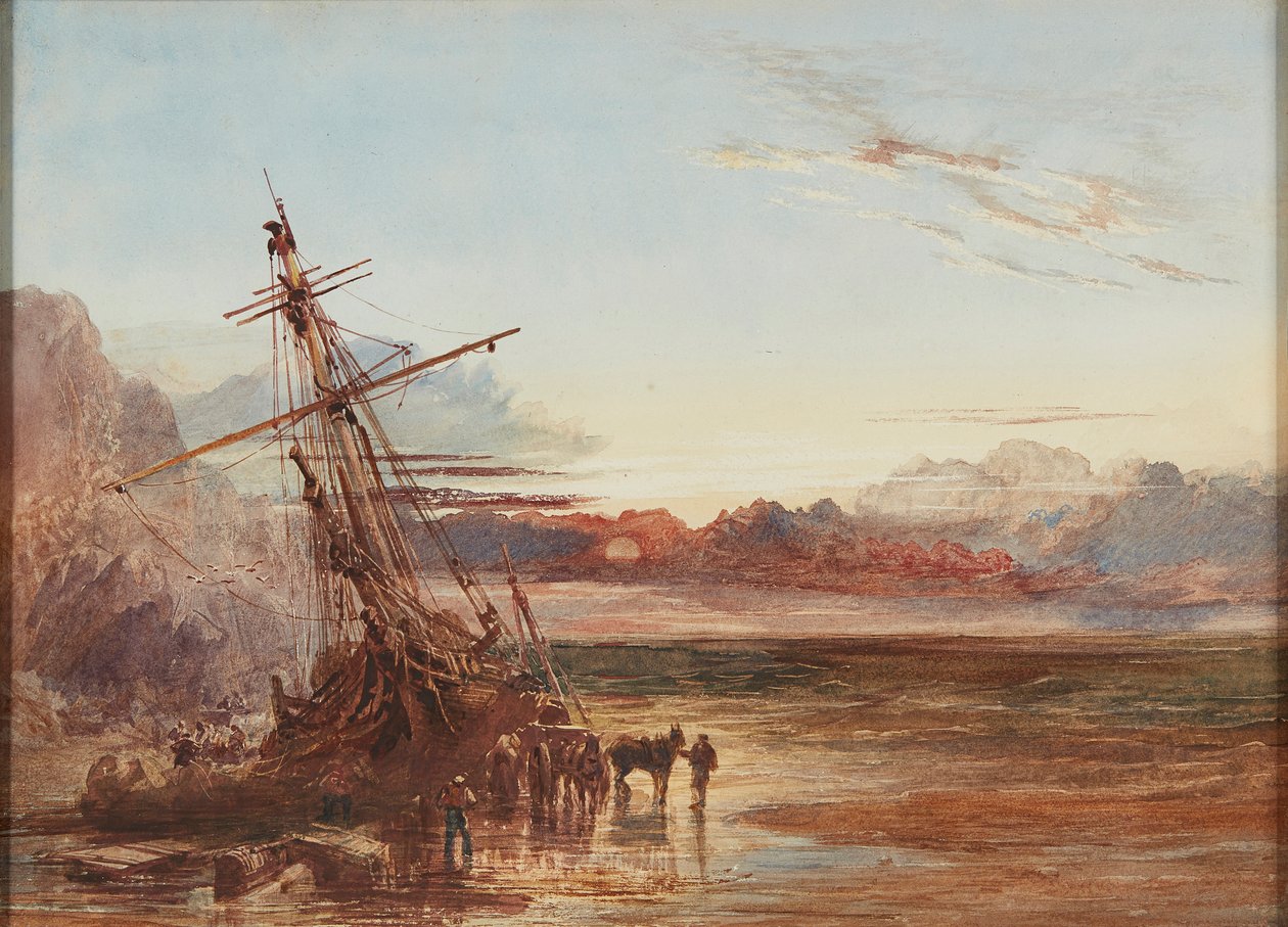 Lossa vraket (akvarell) av Samuel Bough