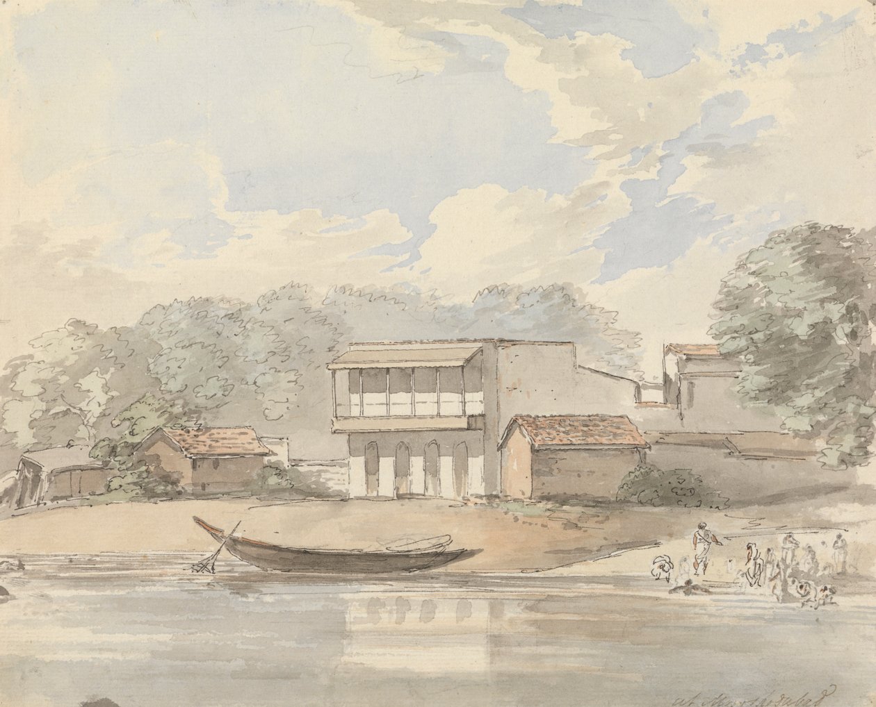 Vid Moorshedubad [Murshidabad] av Samuel Davis