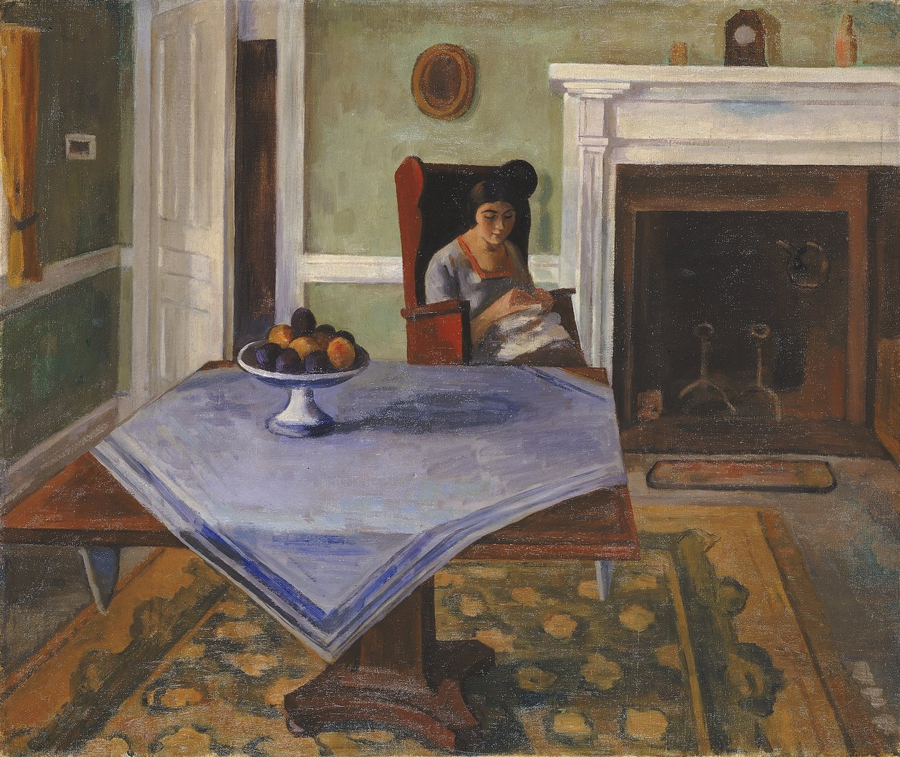 Gårdsinredning, ca. 1924. av Samuel Halpert