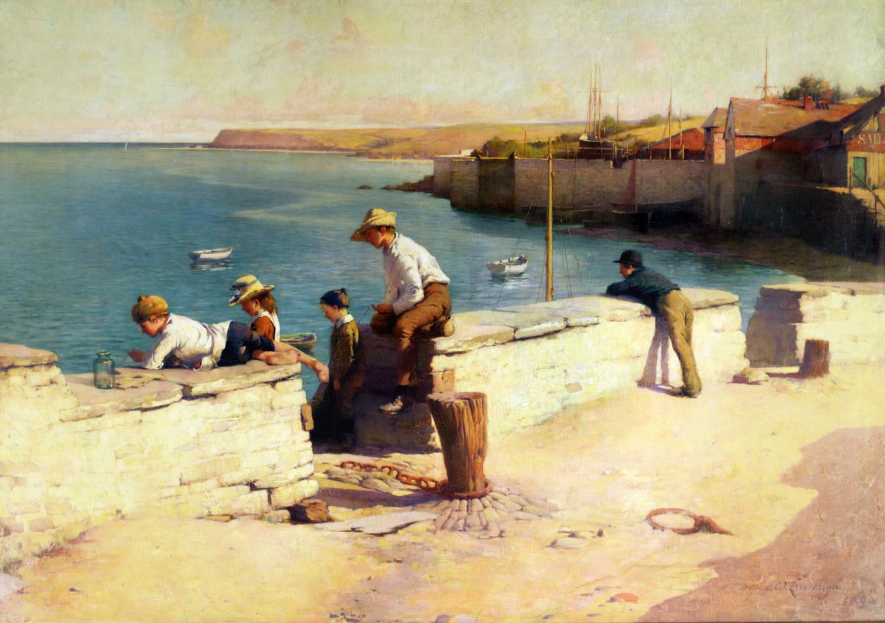 Kväll i Padstow, 1890 av Samuel Henry William Llewelyn