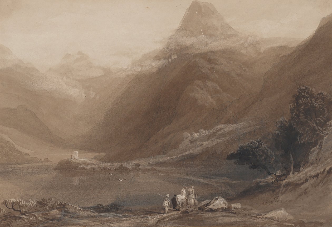 Llanberis Lake, norra Wales, 1820-30. av Samuel Jackson