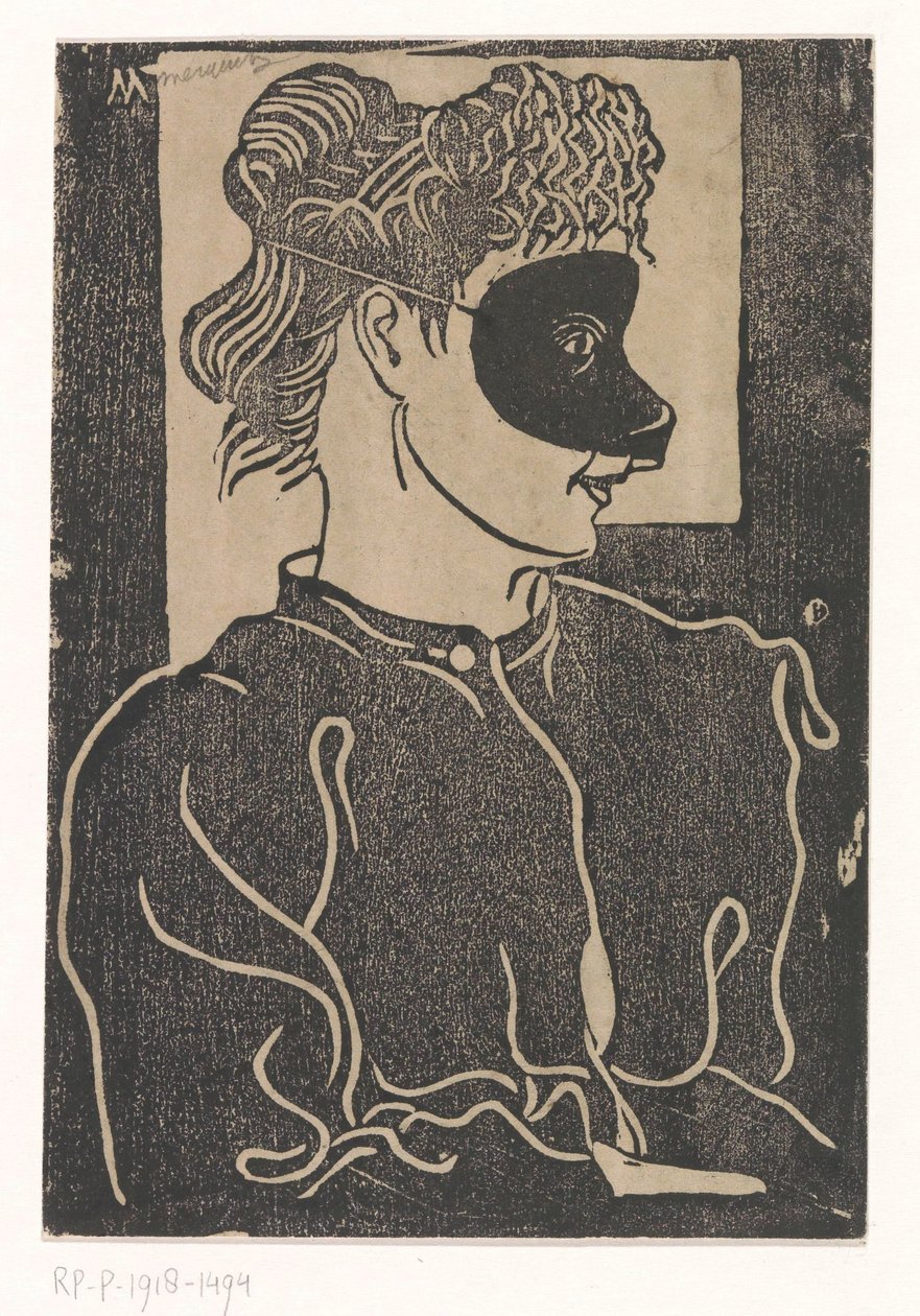 Maskerad kvinna av Samuel Jessurun de Mesquita (signed by artist)