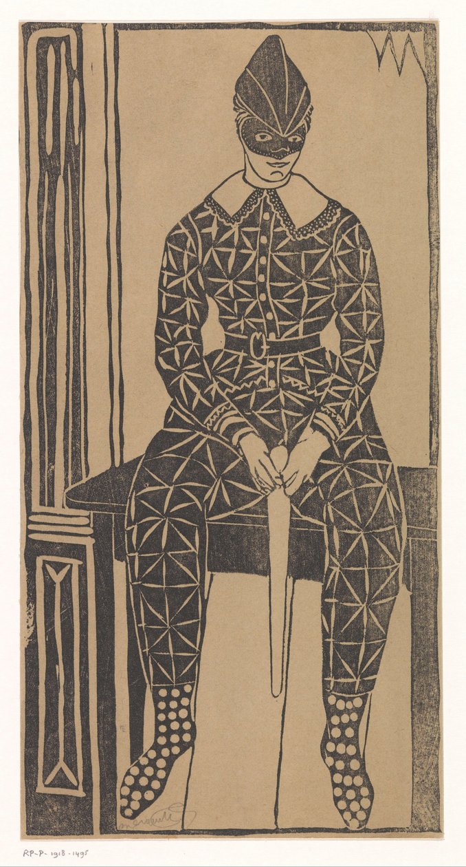 Harlekin av Samuel Jessurun de Mesquita (signed by artist)