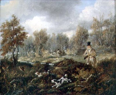 Snipe Shooting (olja på duk) av Samuel John Egbert Jones