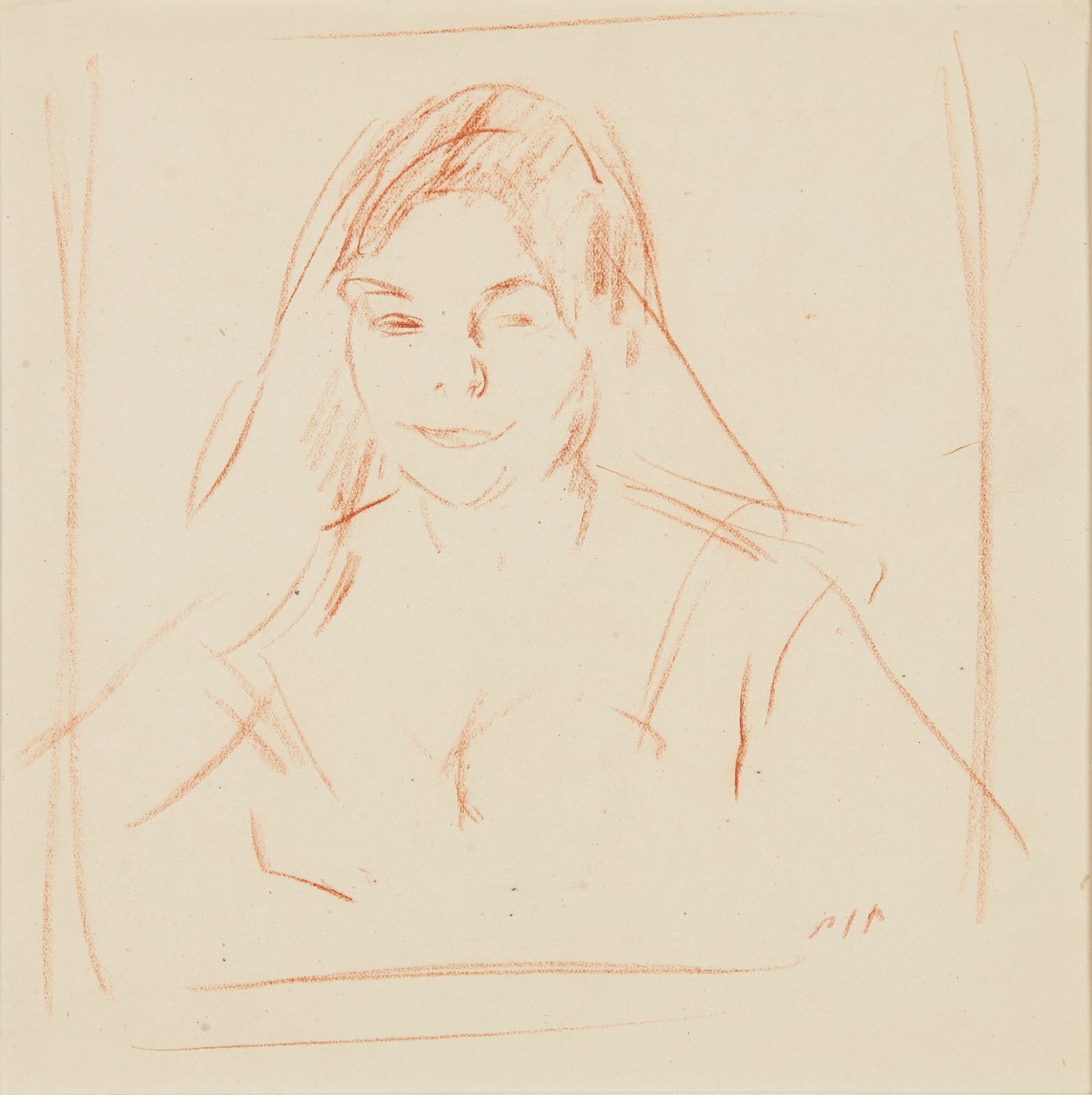 Girl With Veil (sangvinsk) av Samuel John Peploe
