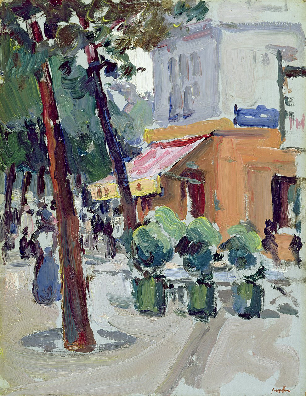 Luxembourg Gardens, Paris (olja på panel) av Samuel John Peploe