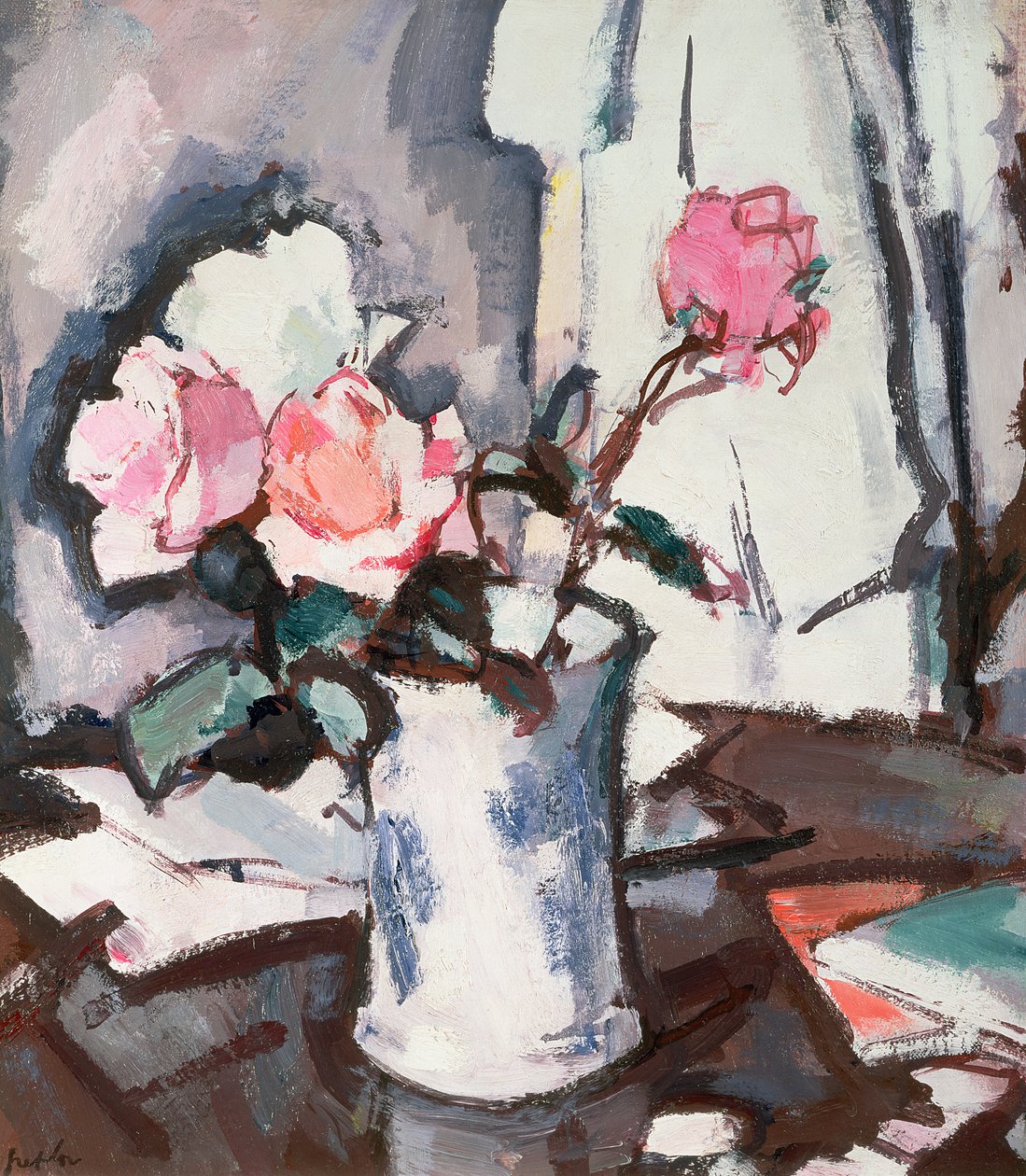 Rosa rosor (olja) av Samuel John Peploe