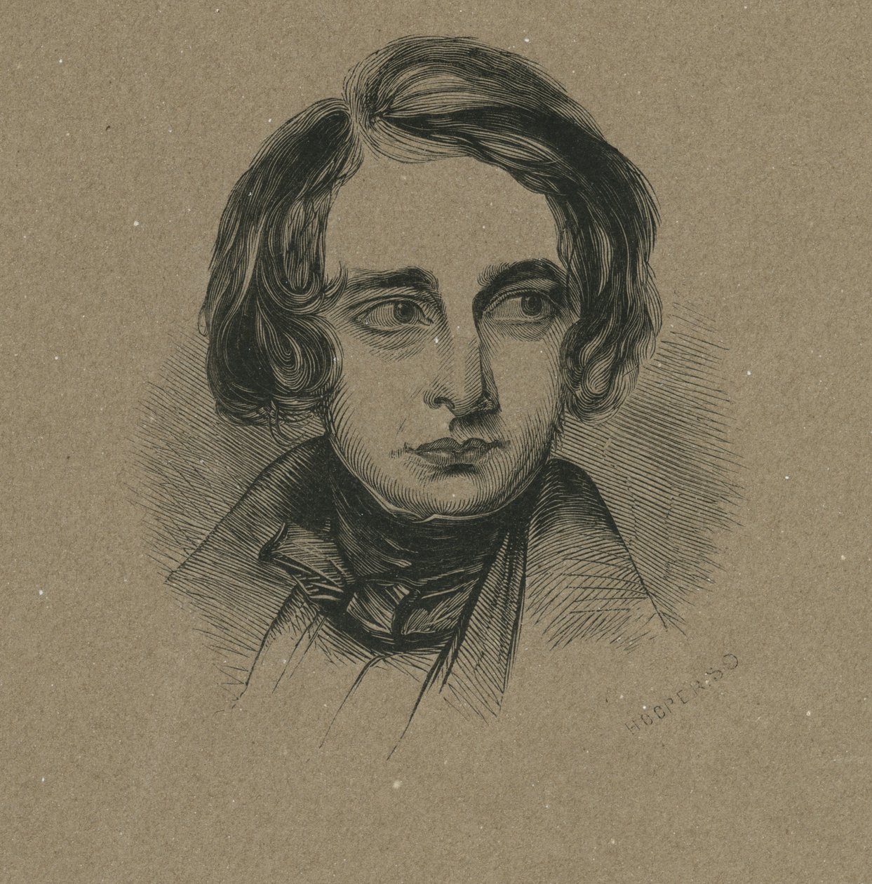 Porträtt av "Boz", graverat av Hooper, ca 1838. av Samuel Lawrence