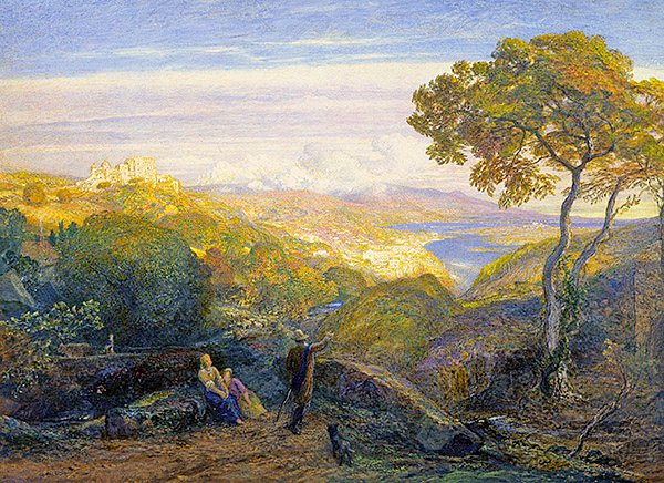 Landskap (olja på duk) av Samuel Palmer
