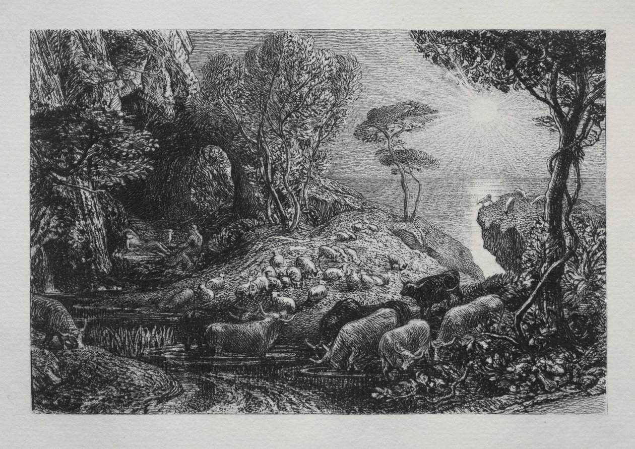 Moeris och Galatea, 1883. av Samuel Palmer