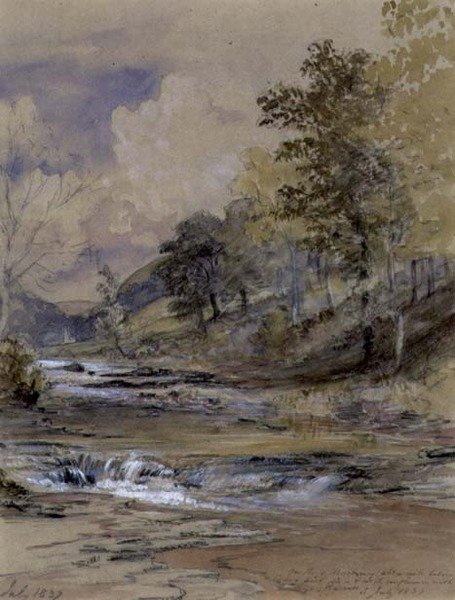 Vid floden Machwy, Wales av Samuel Palmer