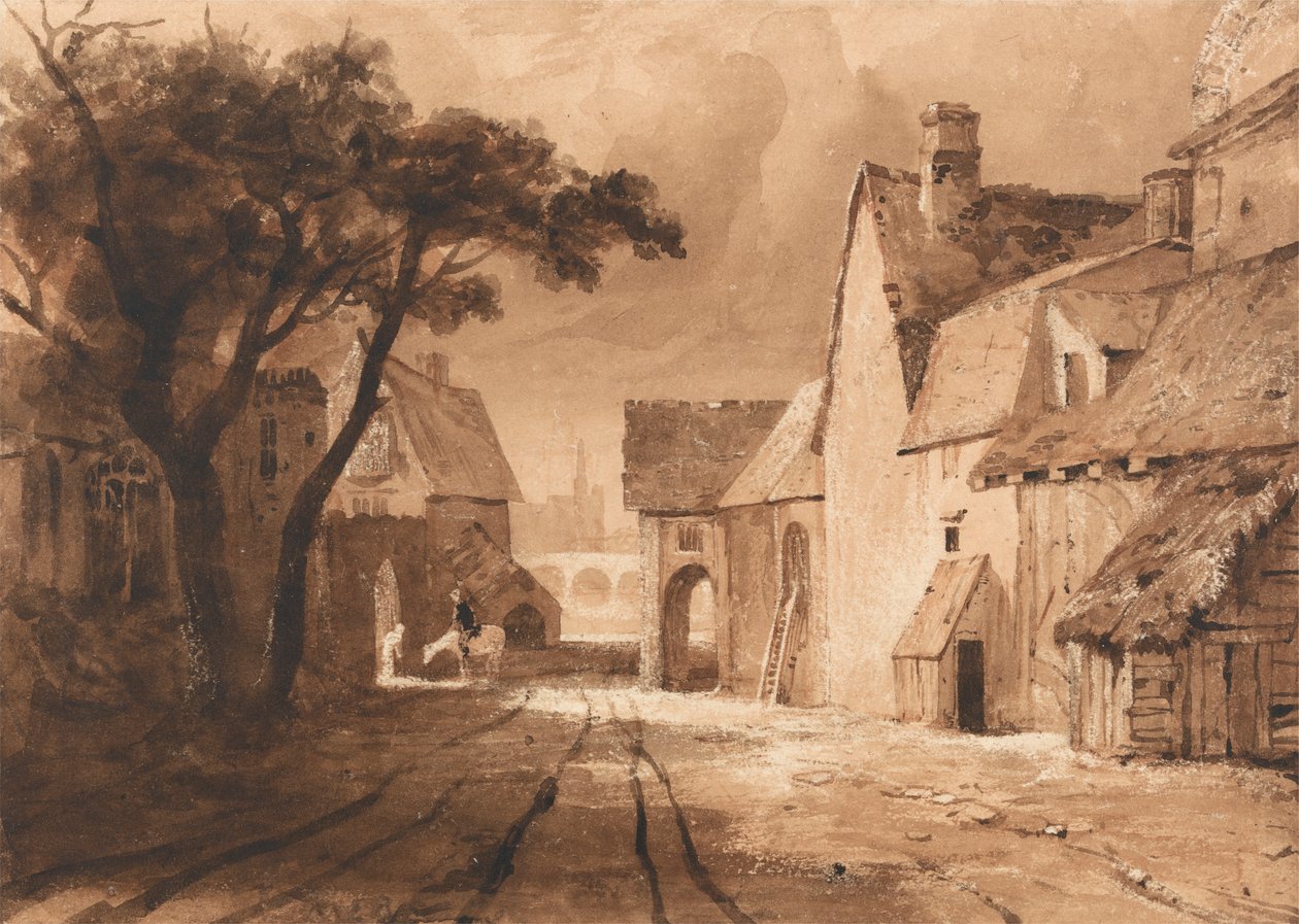 Studie av gamla byggnader av Samuel Palmer