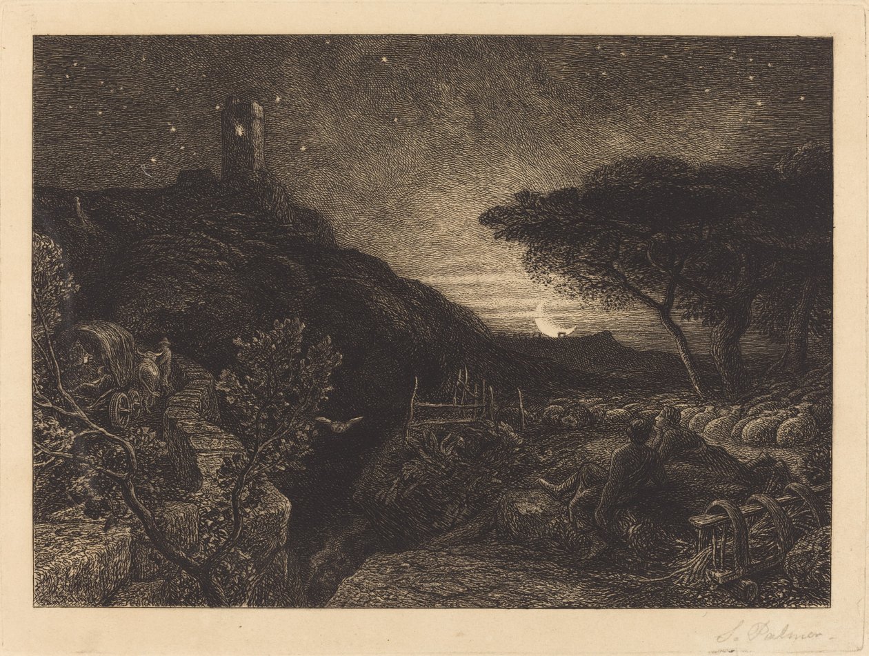 Det ensamma tornet av Samuel Palmer