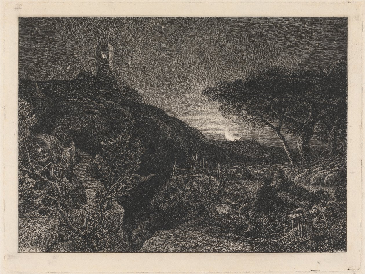 Det ensamma tornet av Samuel Palmer