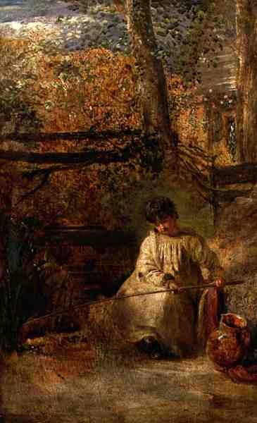The Young Angler (olja ombord) av Samuel Palmer