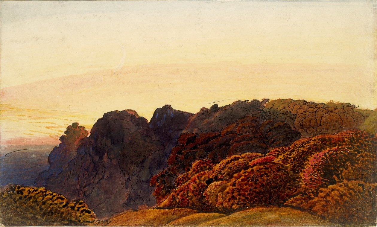 Yellow Twilight, c1830 av Samuel Palmer