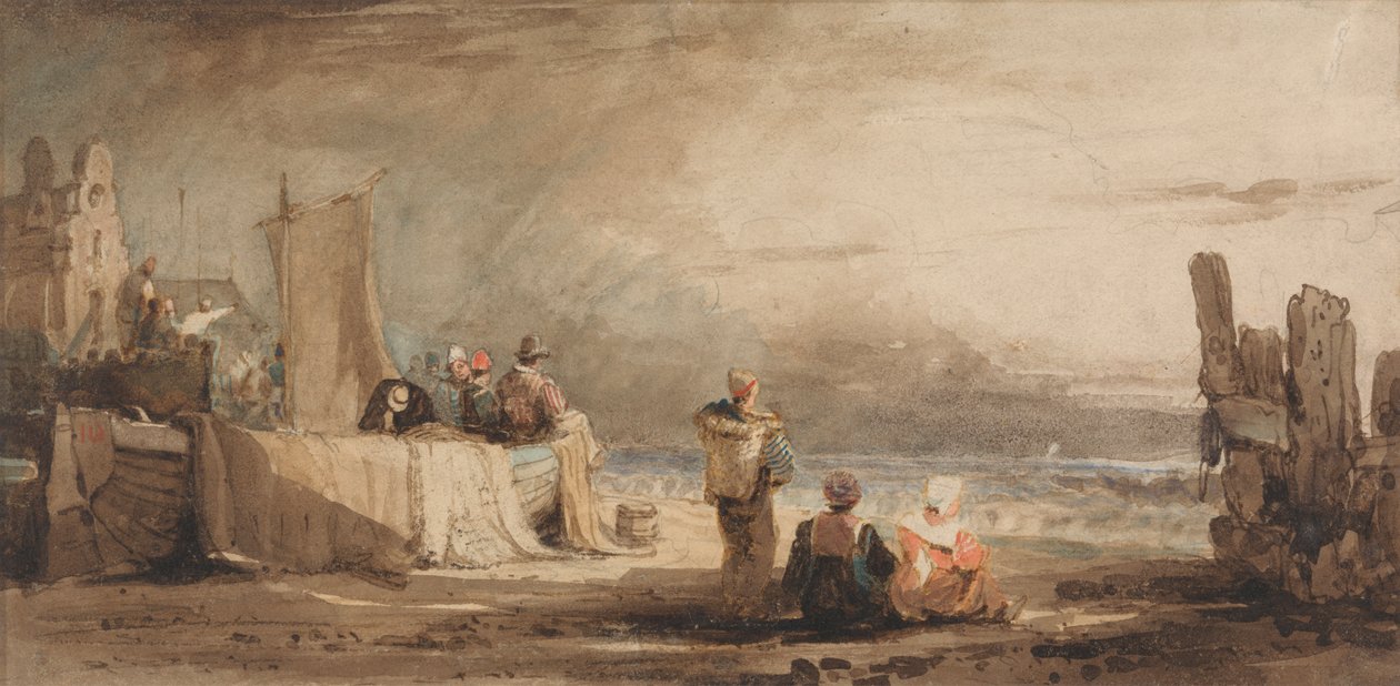 Figurer på en strand av Samuel Prout