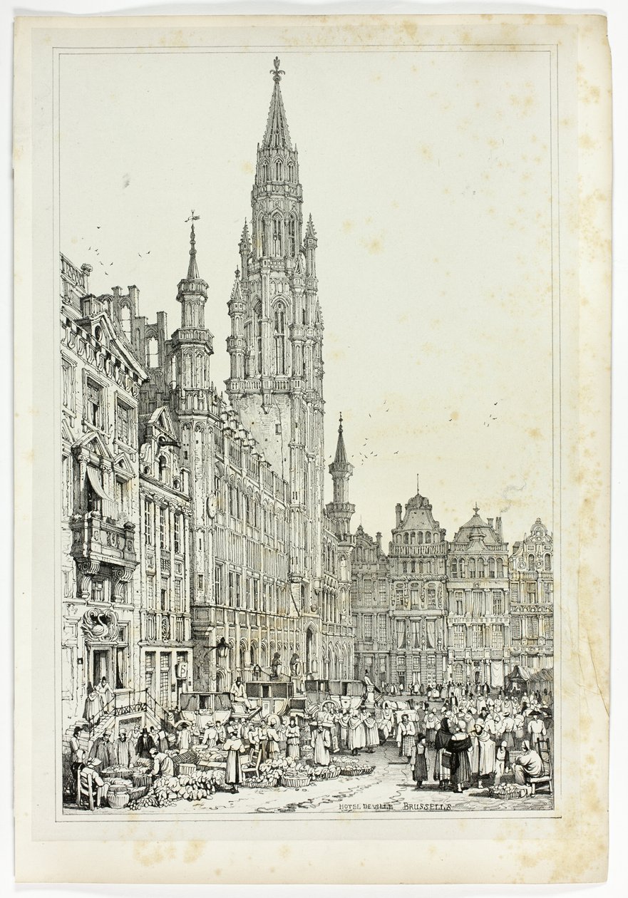 Hotel de Ville, Bryssel av Samuel Prout