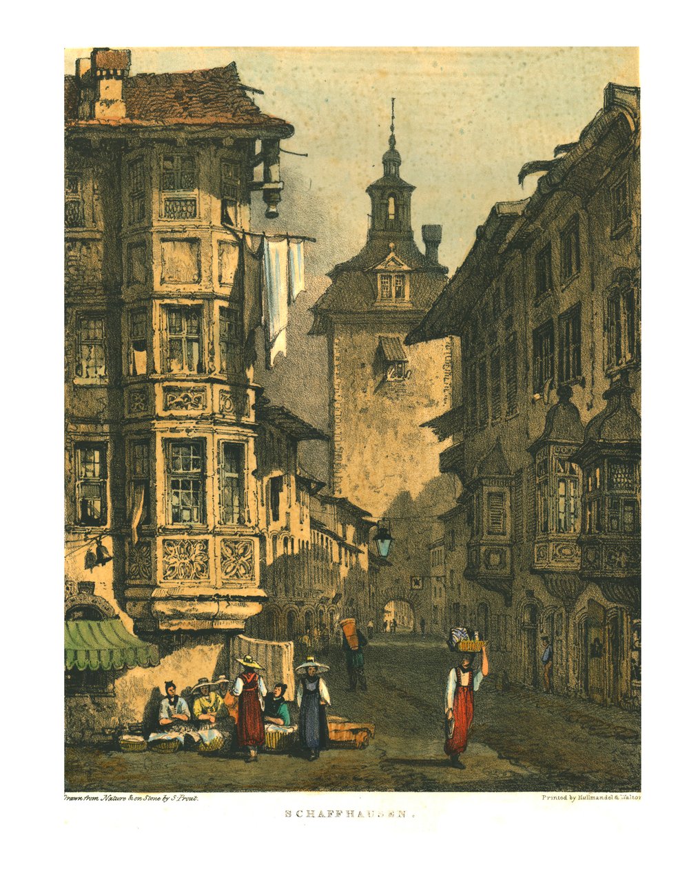 Schaffhausen, tidigt 1800-tal. av Samuel Prout