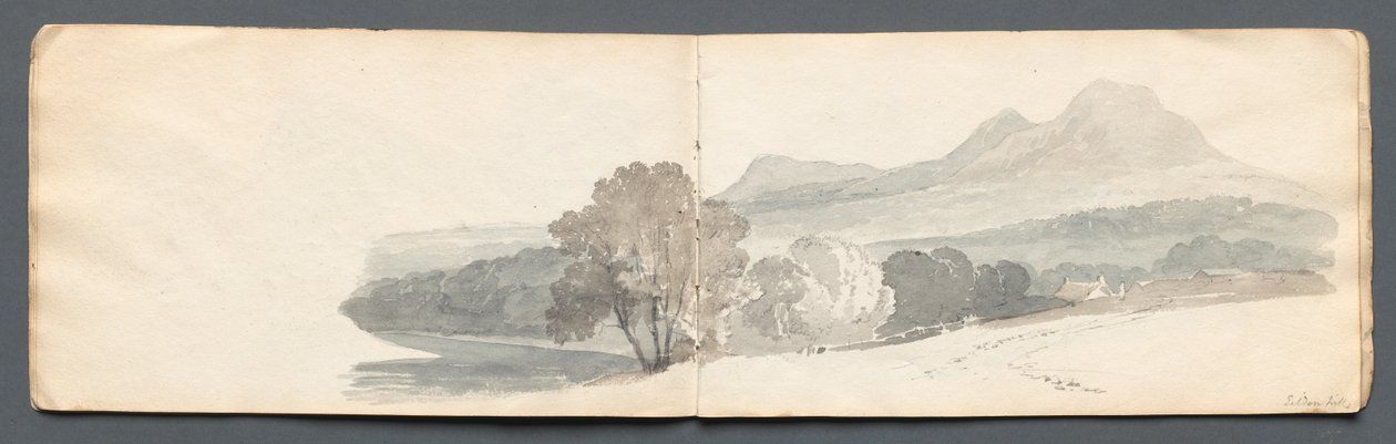 Skissbok: Eildon Hills av Samuel Prout