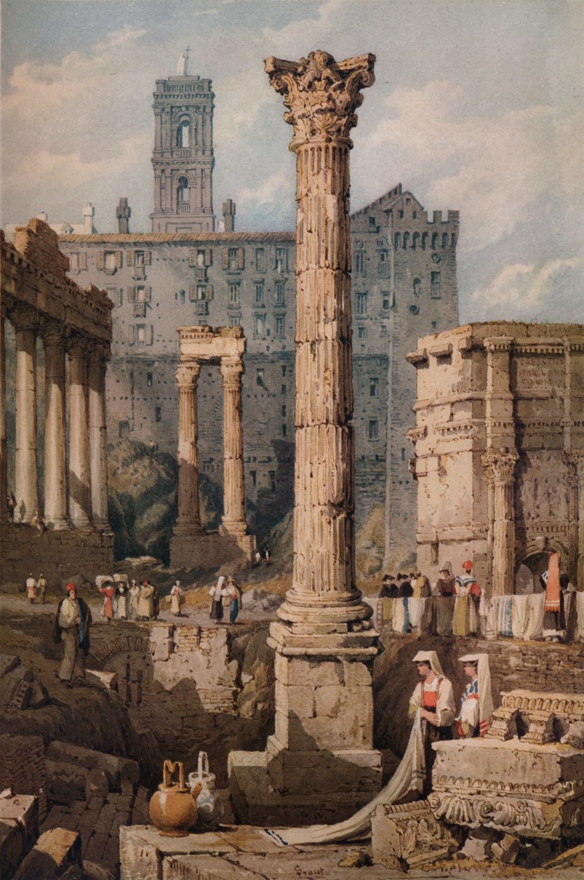 Utsikt i Forum, Rom, c1823 av Samuel Prout