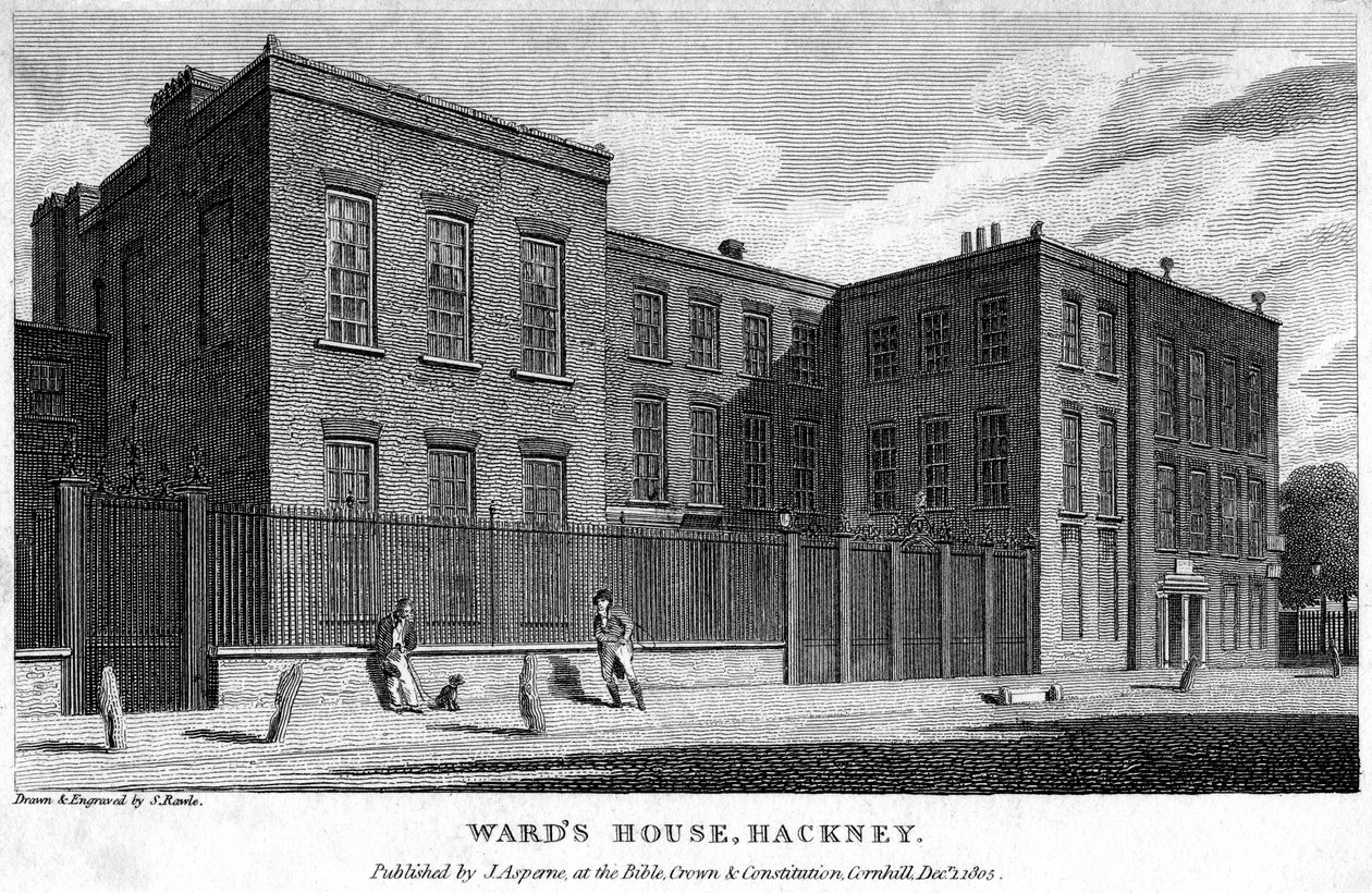 Wards House, Hackney, London, 1805. av Samuel Rawle