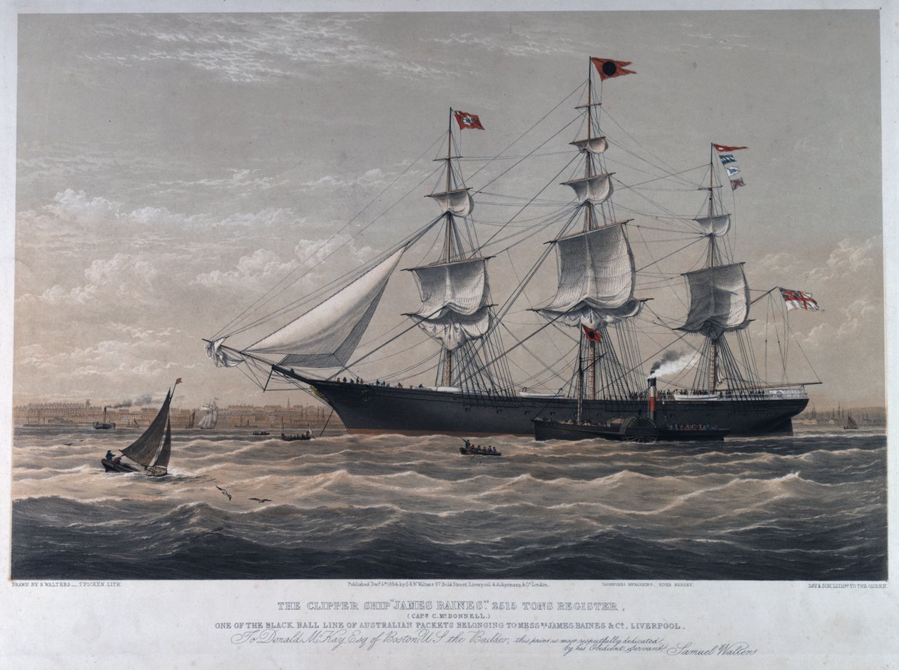 Clipperfartyget "James Baines av Samuel Walters