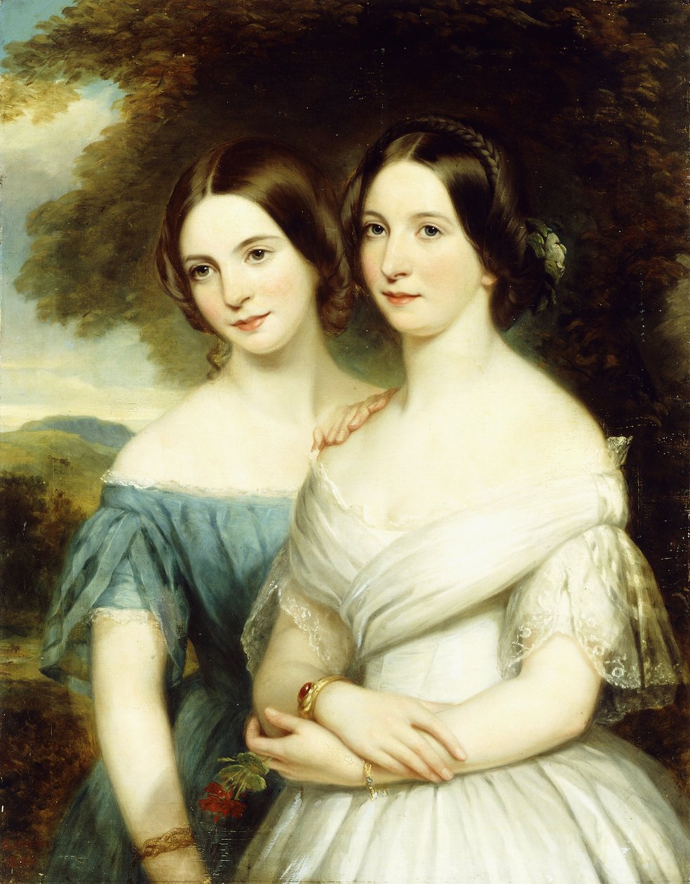 Porträtt av två systrar, 1856 av Samuel West