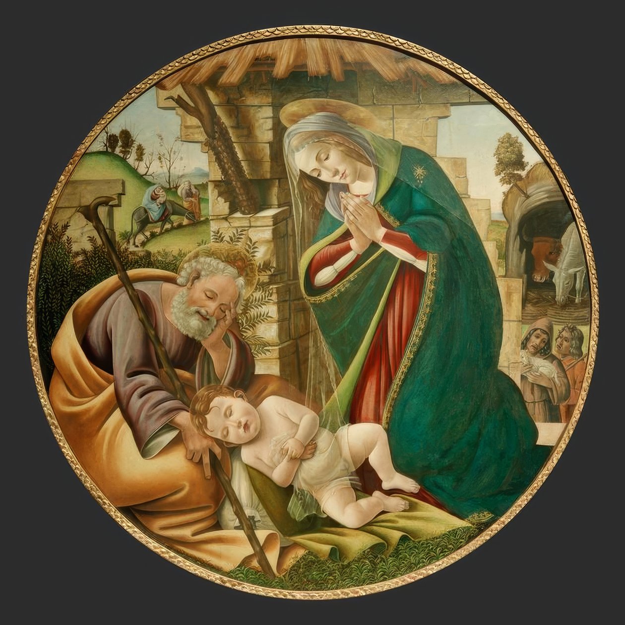 Tillbedjan av barnet av Sandro Botticelli