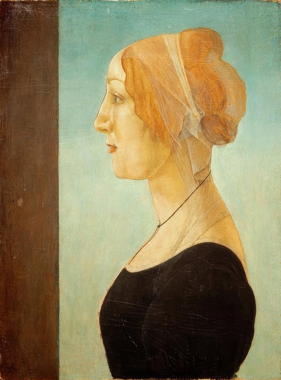 Porträtt av en kvinna av Sandro Botticelli
