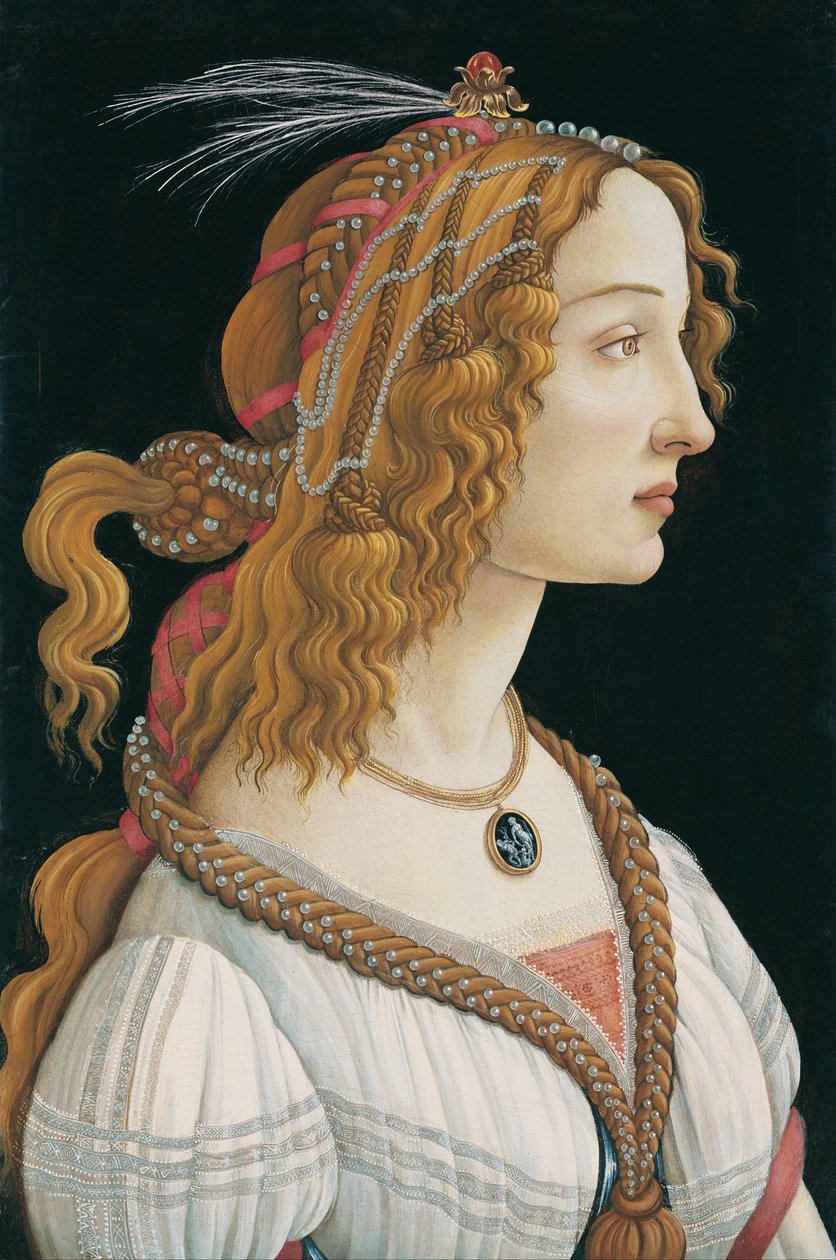 Idealized Portrait of a Lady (Portrait of Simonetta Vespucci as Nymph) av Sandro Botticelli