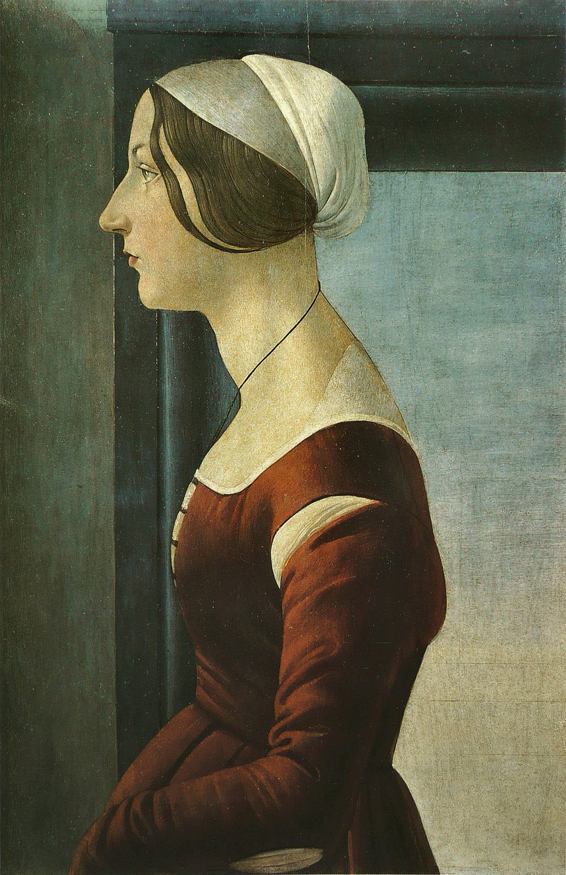 Porträtt av en kvinna av Sandro Botticelli