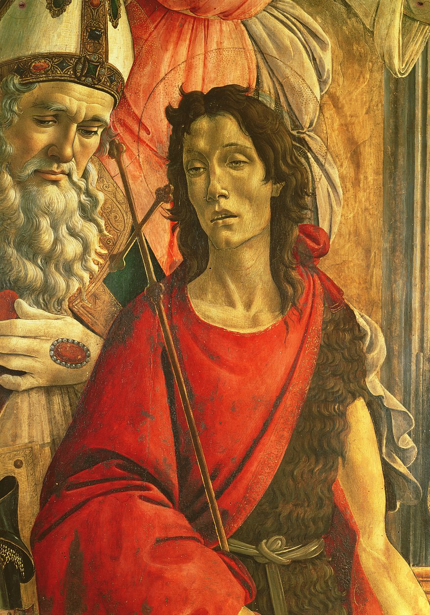 Johannes Döparen, detalj från St. Barnabas altartavla ca 1487 (tempera på panel) av Sandro Botticelli