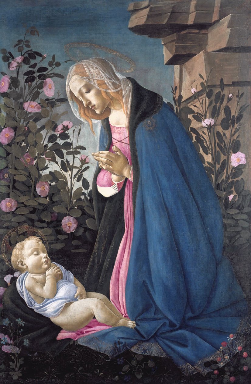 The Virgin Adoring the Sleeping Christ Child av Sandro Botticelli