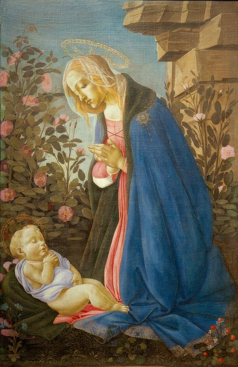 Tillbedjan av barnet (Madonna Wemyss) av Sandro Botticelli