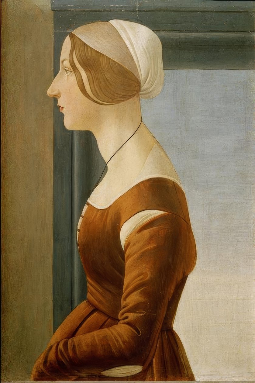 Porträtt av en kvinna av Sandro Botticelli