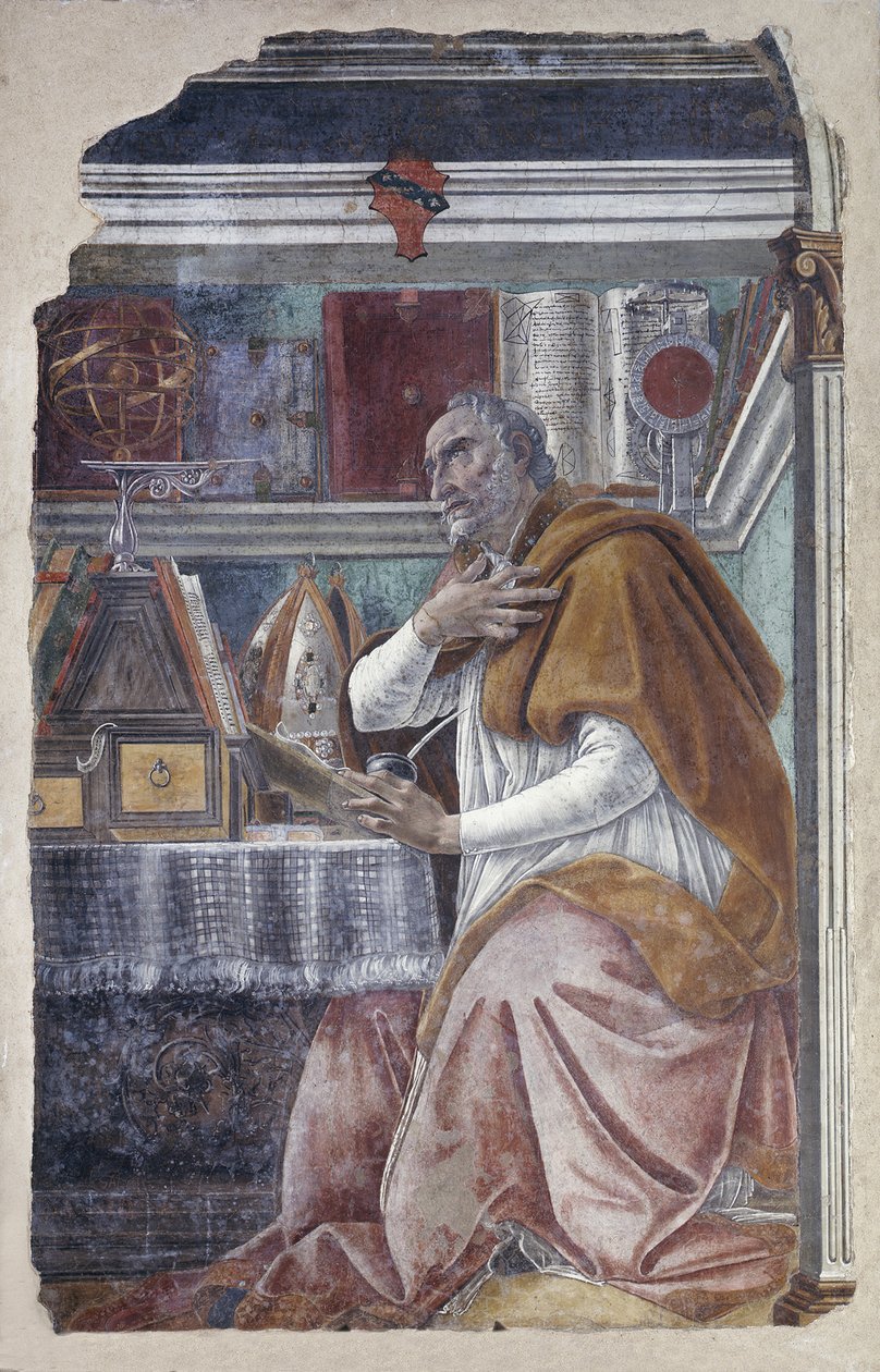 Saint Augustine i hans studie av Sandro Botticelli