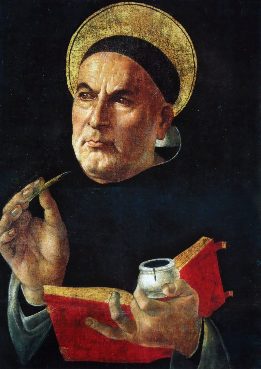 Sankt Thomas av Aquino. av Sandro Botticelli
